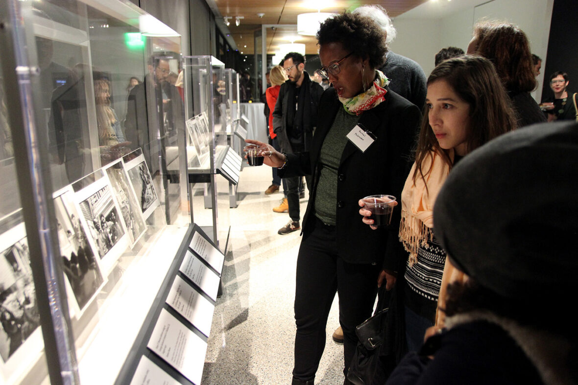 Attendees at the opening of "Selections from the Stephen Shames Photographic Archive: Documenting the Black Panther Party, 1967-1973," February 2018.