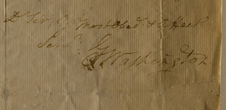 Letter from George Washington to John Armstrong, Aug. 24, 1769; Dolph Briscoe Center for American History (signature detail)