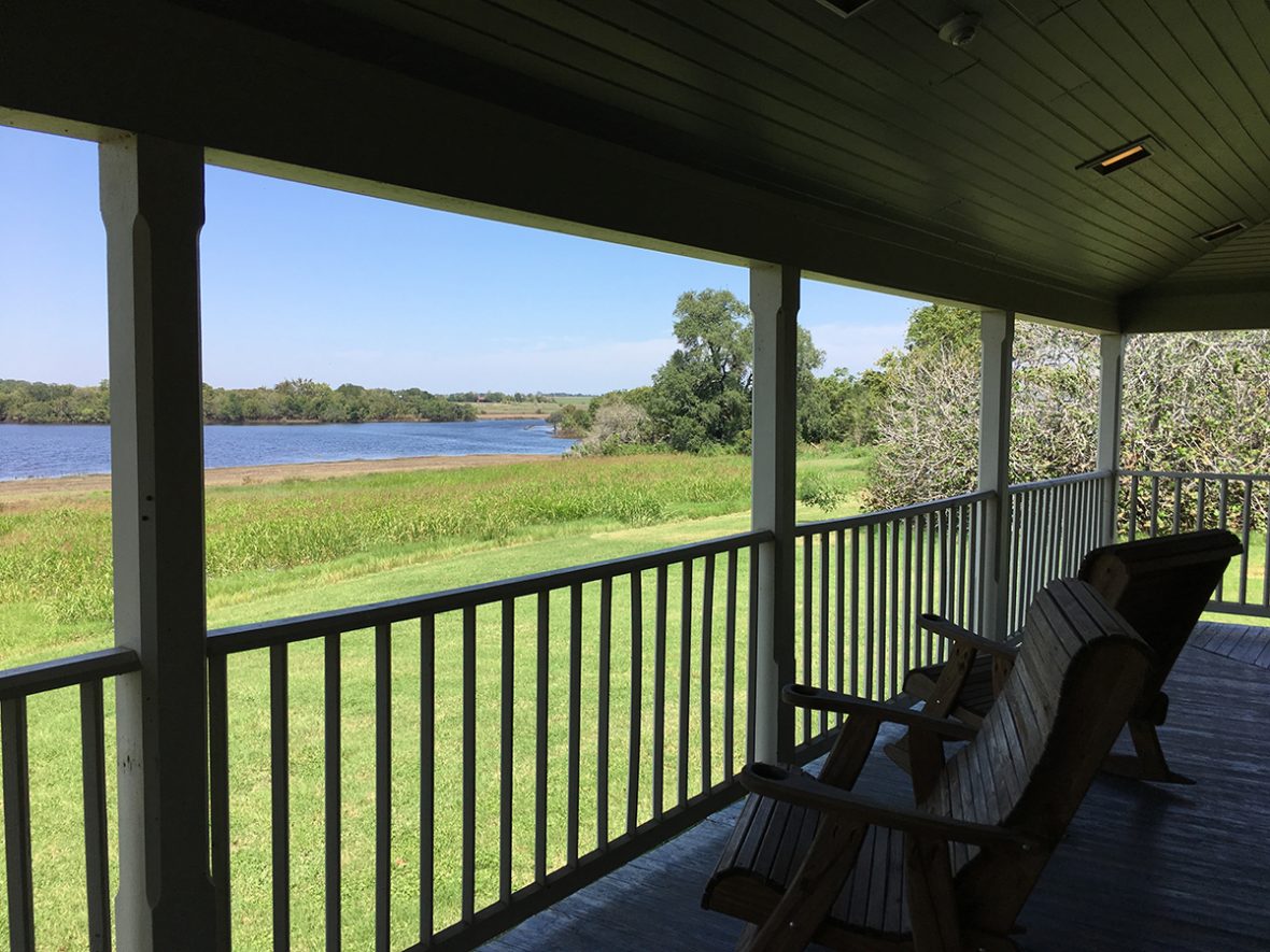 Porch off of the dining room overlooking Winedale Lake