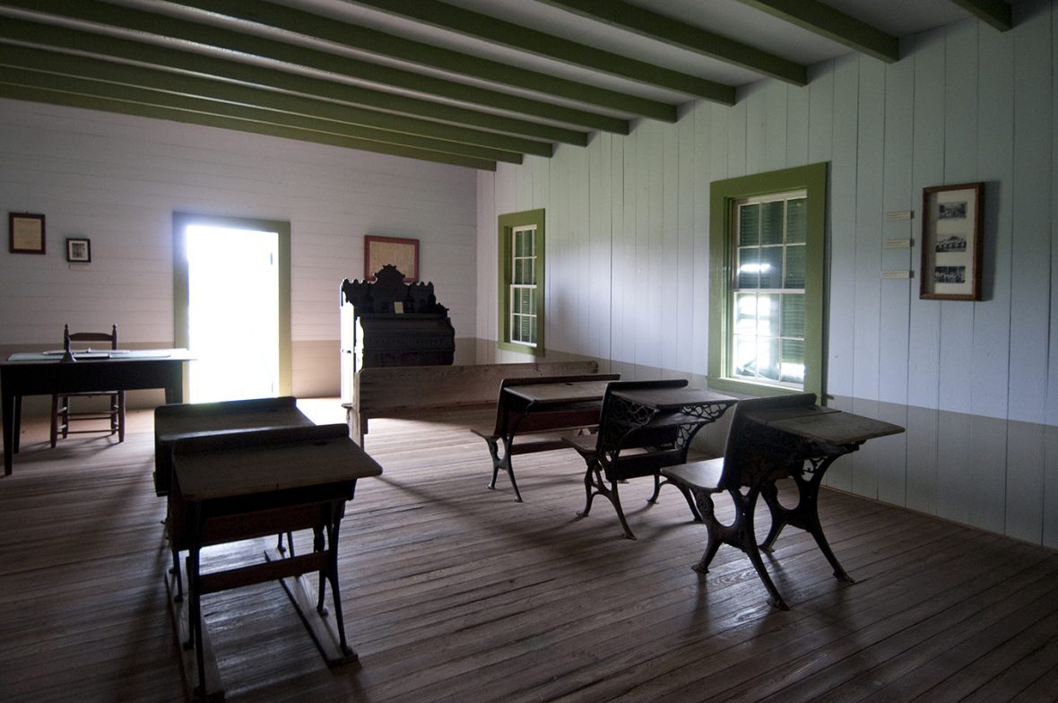 Interior of Winedale School. Courtesy of Stan A. Williams/Texas Highways.