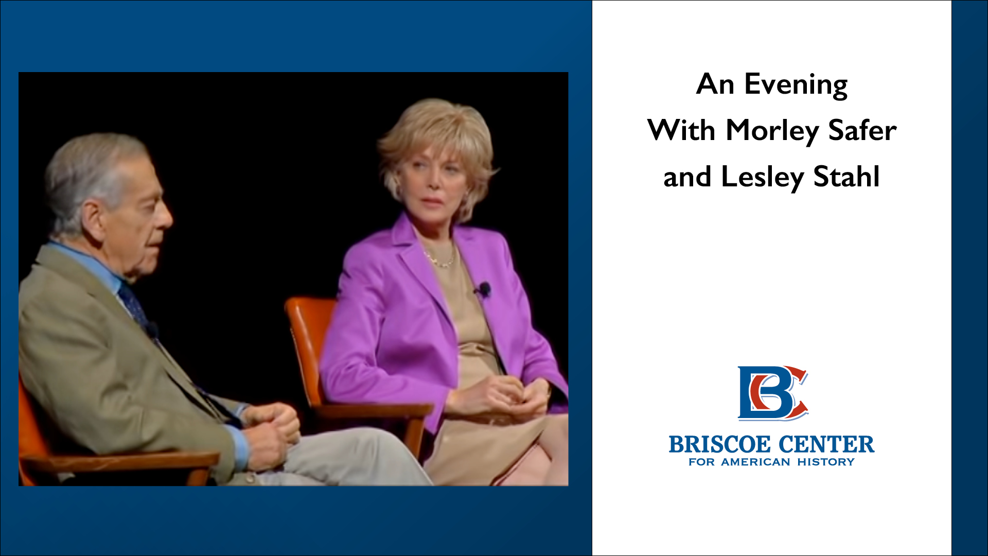 An Evening With Morley Safer and Lesley Stahl