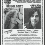 Songbird fundraiser concert with Bonnie Raitt and Jackson Browne.